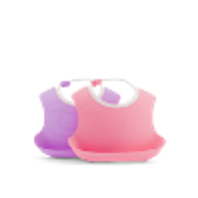 Lätzchen mit Auffangschale Lila Pink, 2er Pack, 2 Stk. von TwistShake