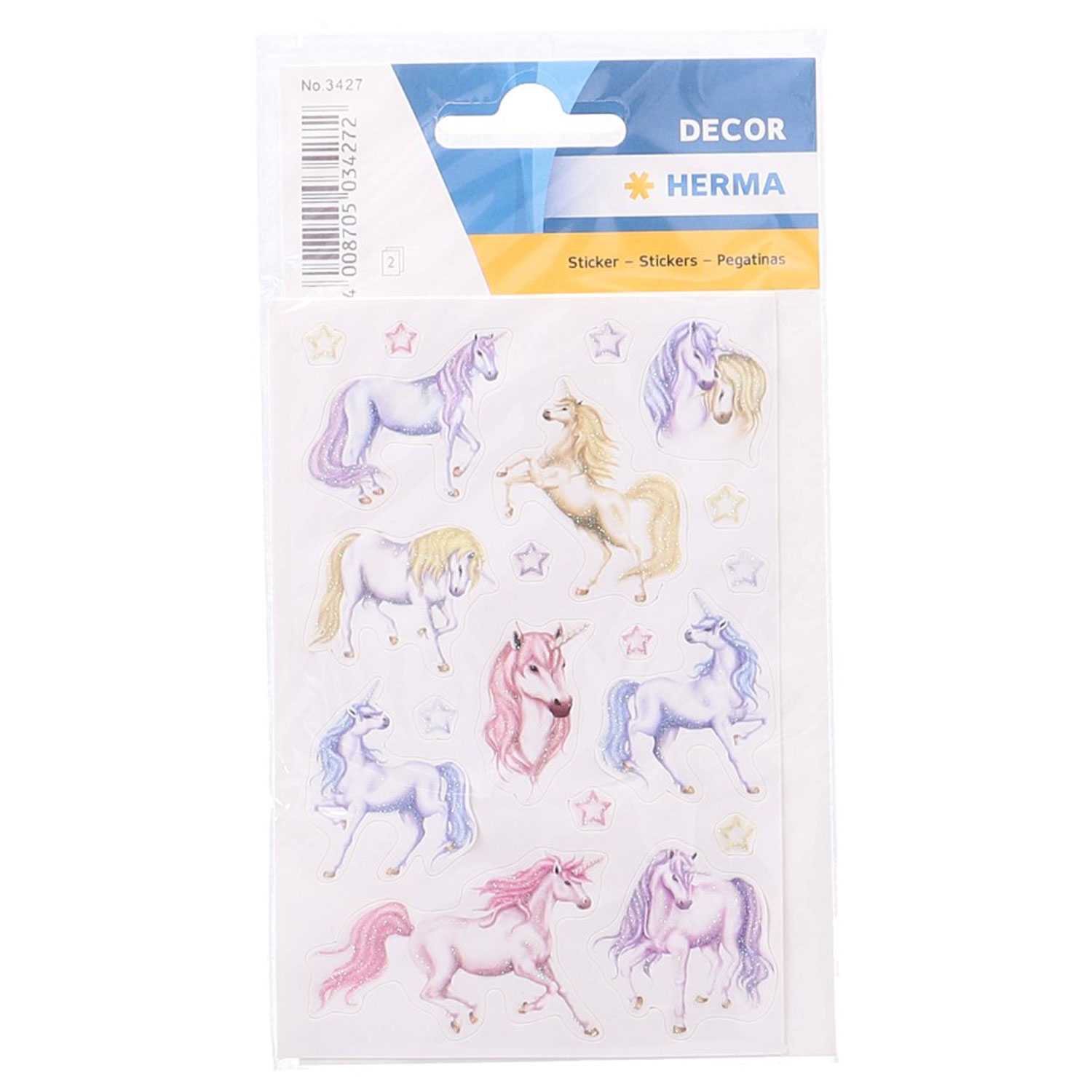 Herma Sticker Einhörner beglimmert 2 Blatt