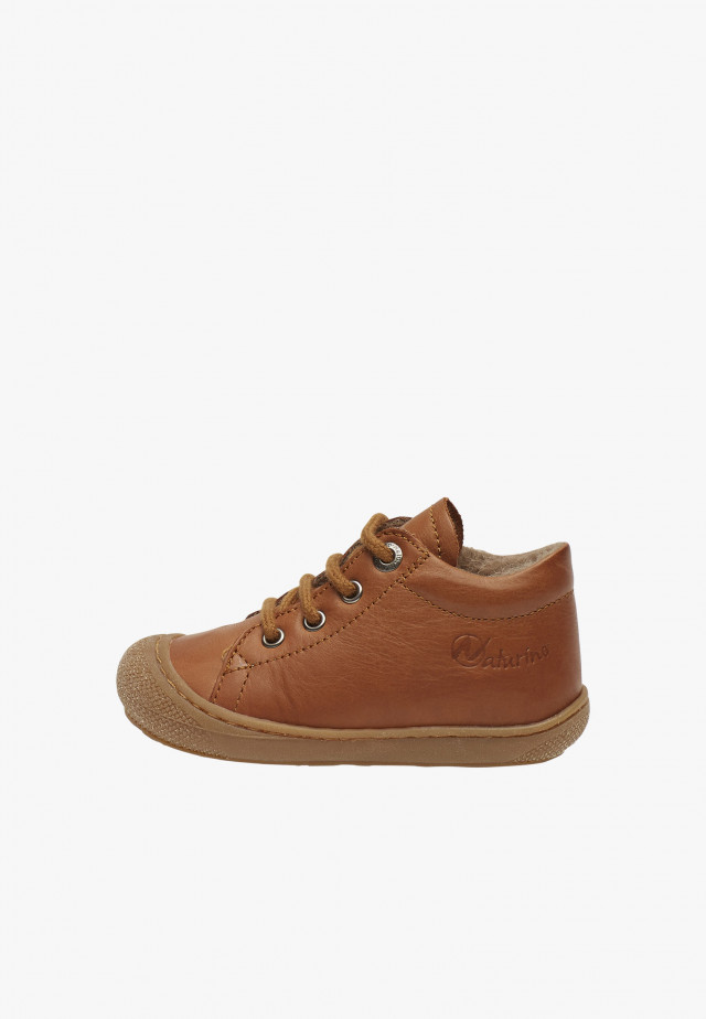 NATURINO COCOONLauflernschuhe aus Leder mit Wollfutter, Cognac