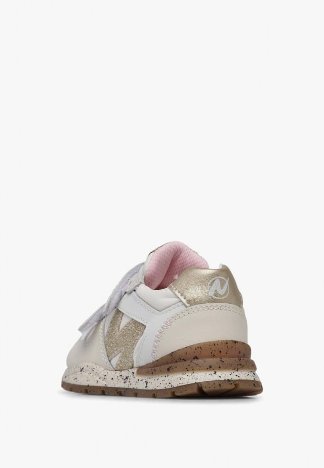 NATURINO ZIMMY VL.Sneakers aus Veloursleder und technischem Gewebe, Weiß-Platin