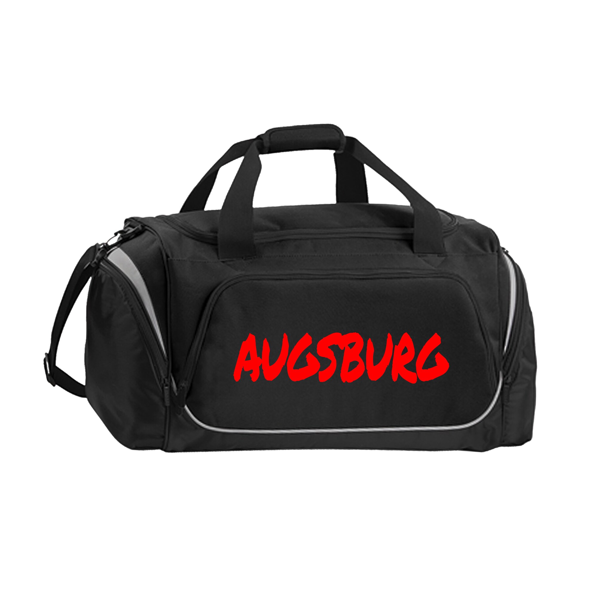multifanshop® Sporttasche - Augsburg - Textmarker - Druck rot