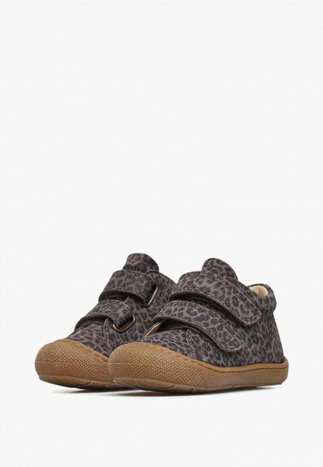 NATURINO COCOON VLLauflernschuhe aus Veloursleder mit Pony-Print, Anthrazit