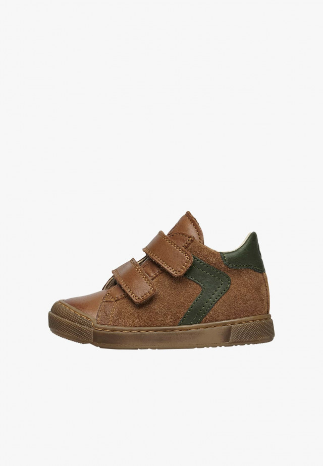 NATURINO HEIST VLSneakers aus Leder und Veloursleder, Lederbraun-Grün