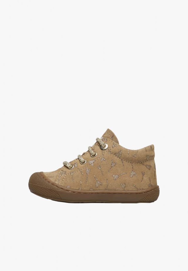NATURINO COCOONLauflernschuhe aus Veloursleder, Beige-Platin