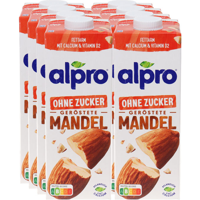 Mandeldrink ohne Zuckerzusatz, 8er Pack, 8x1L von ALPRO