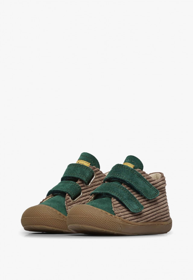 NATURINO COCOON VLLauflernschuhe aus Veloursleder, Braun-Grün