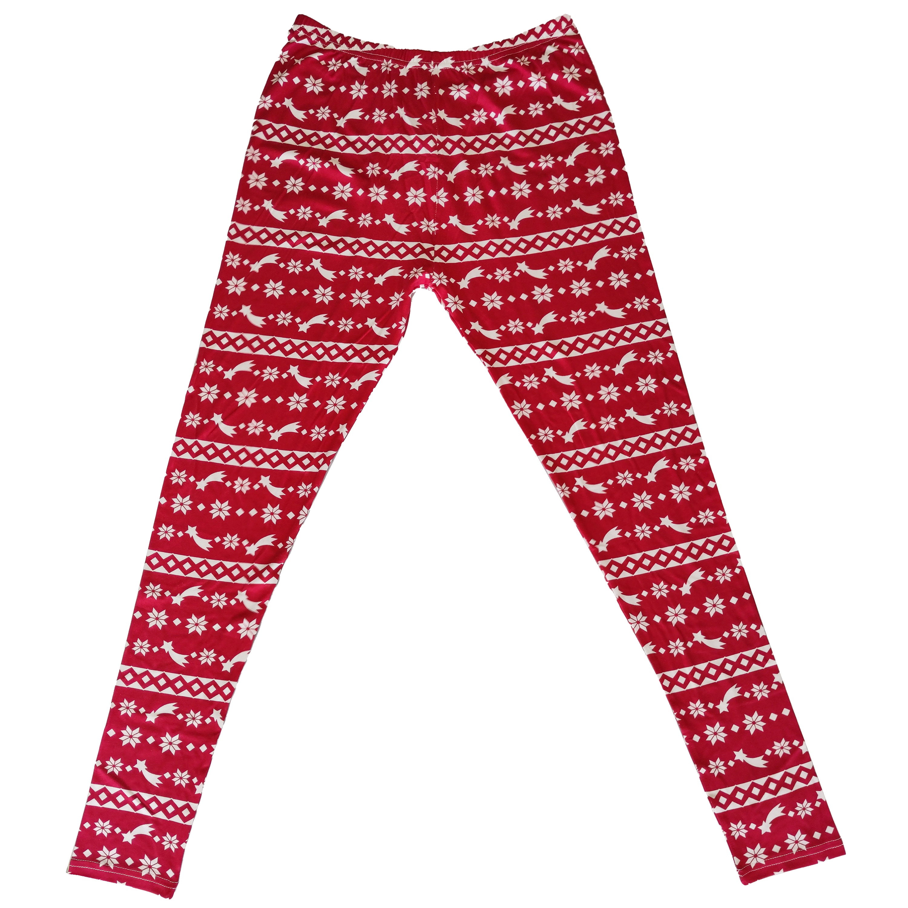 Damen Weihnachtsleggings - rot Gr. L/Xl