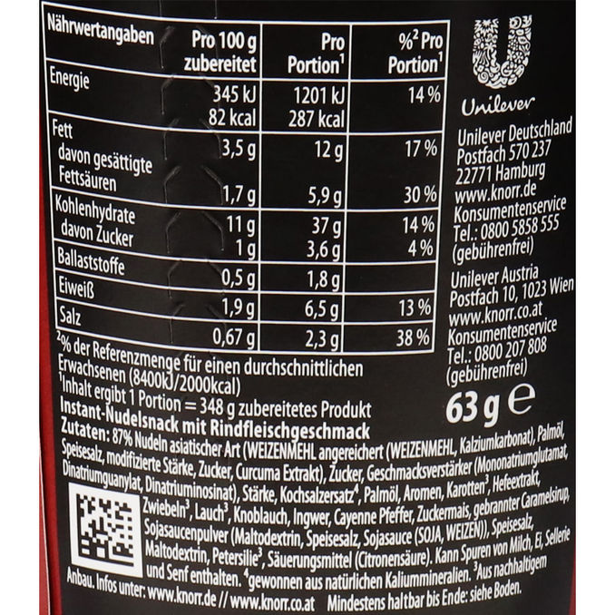 Knorr Asia Noodles mit Rind, 63g von Knorr