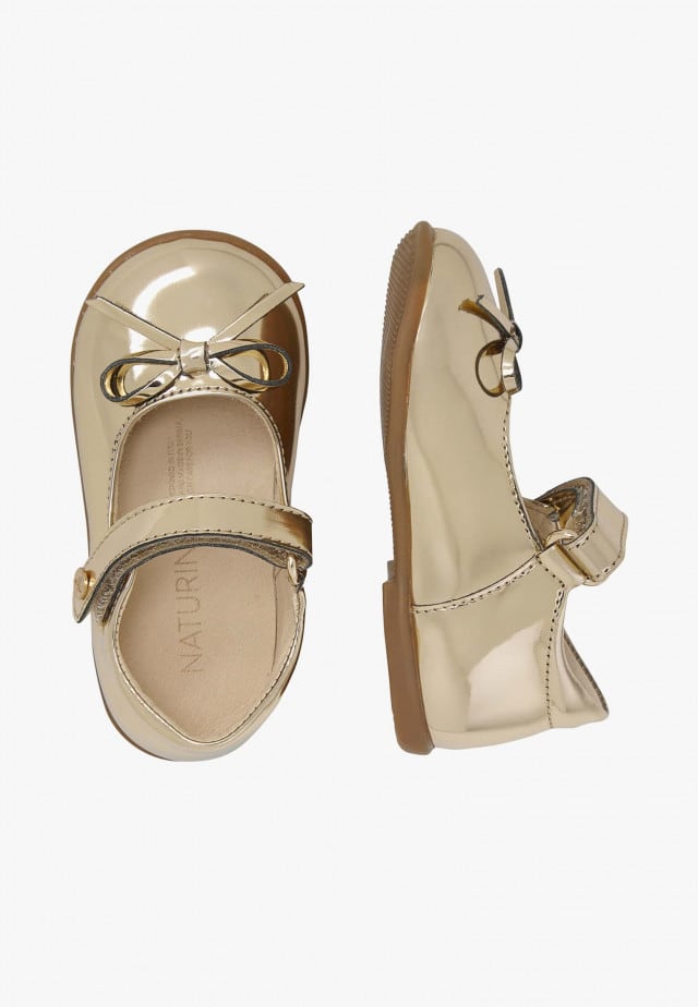 NATURINO BALLETBallerinas aus gespiegeltem Leder, Platin