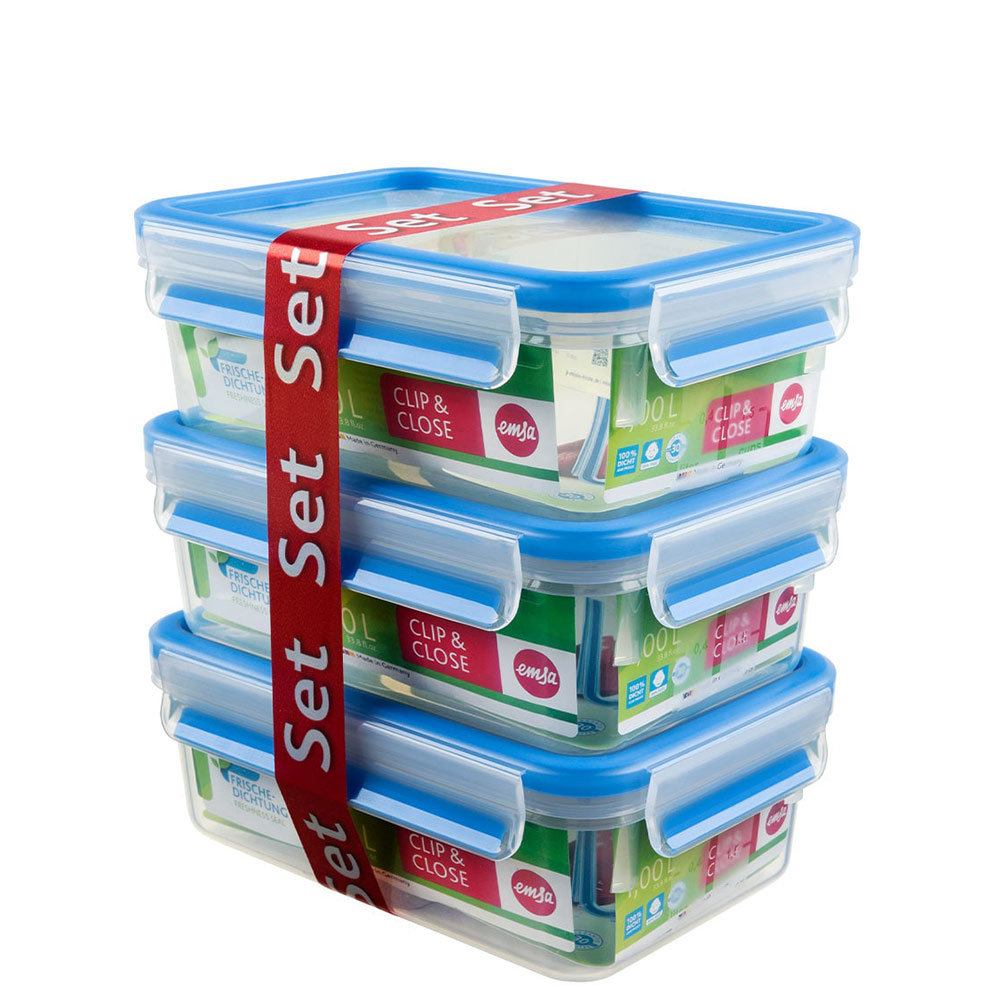 CLIP & CLOSE Frischhaltedosen 3er-Set