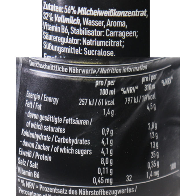 Protein Shake Creamy Vanille, 6er Pack, 6 x 310ml von Power System