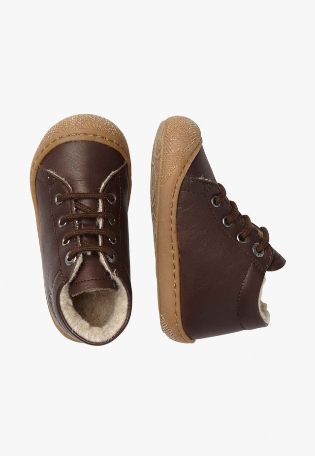 NATURINO COCOONLauflernschuhe aus Leder mit Wollfutter, Braun