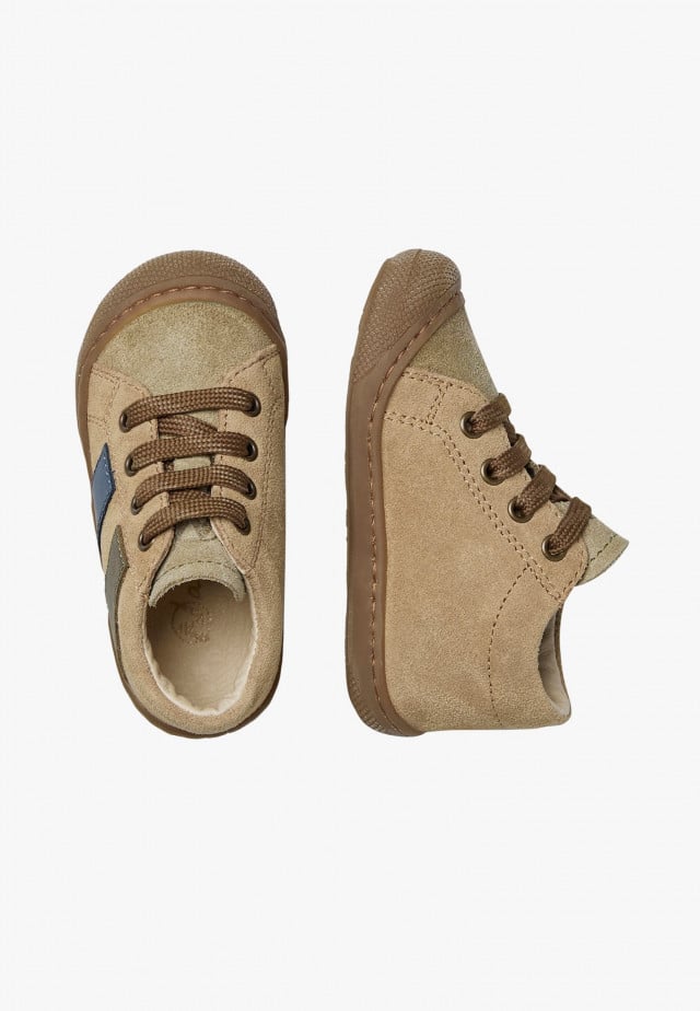 NATURINO MACKSLauflernschuhe aus Leder und Veloursleder, Beige-Taupe