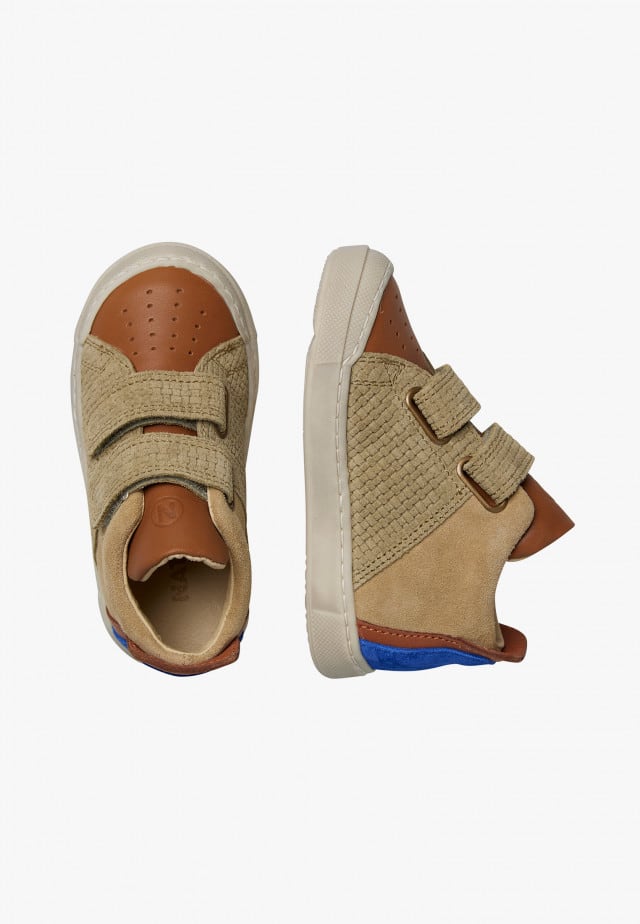 NATURINO TRAJAN HIGH VLSneakers aus Leder und Veloursleder, Militärgrün-Beige