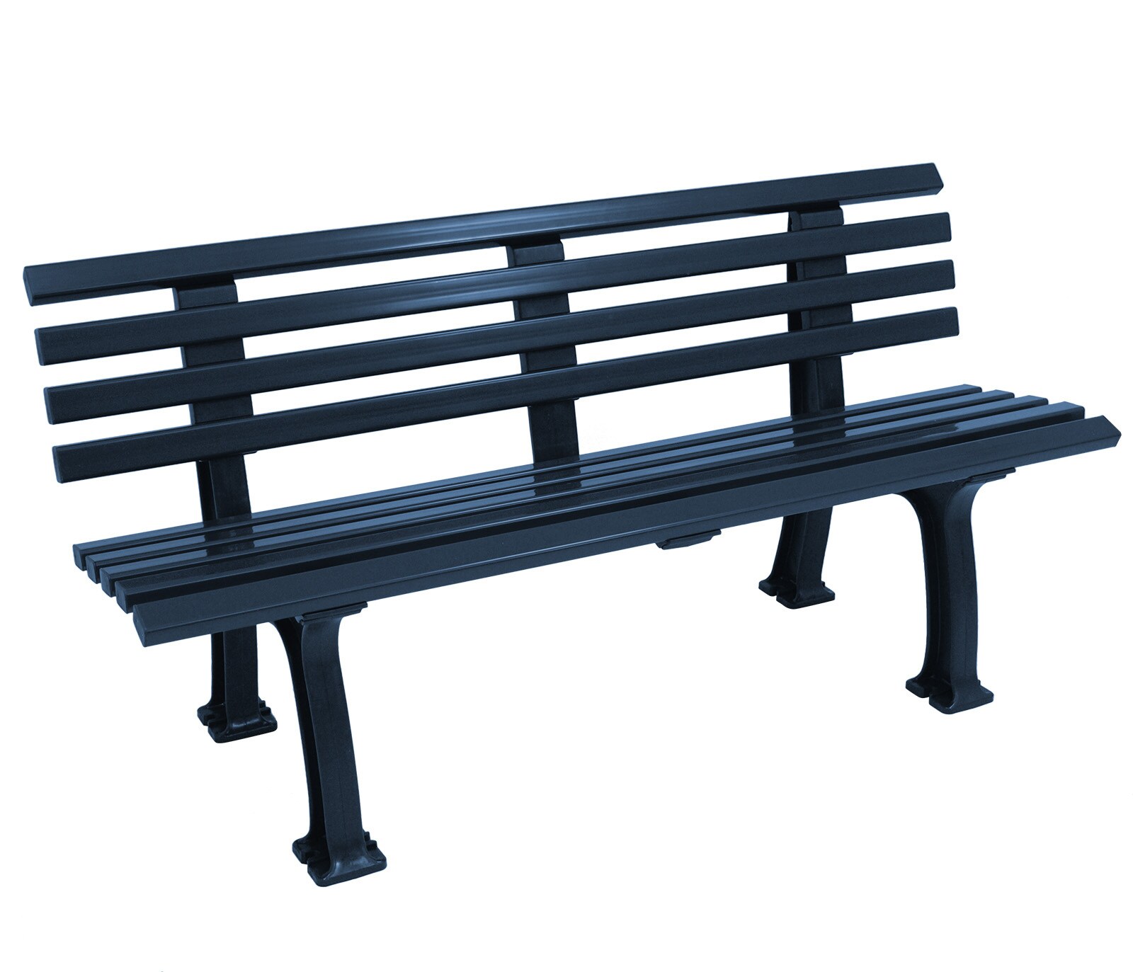 gartenmoebel-einkauf Bank SYLT 3-sitzer, Kunststoff blau