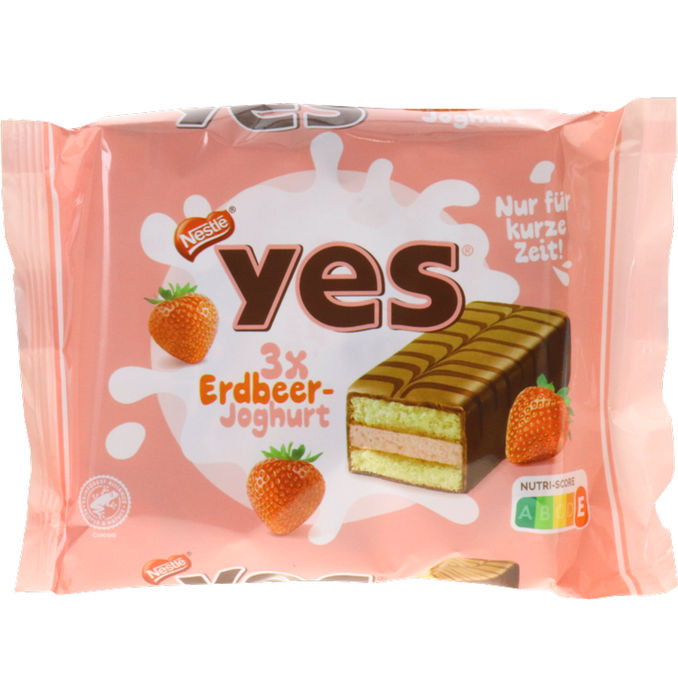Kuchenriegel Erdbeer-Joghurt, 3 x 32g von Yes