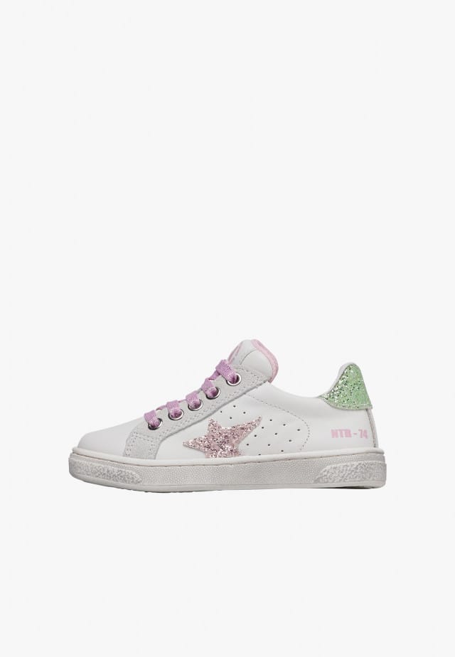 NATURINO PINN ZIP.Sneakers aus Leder und Veloursleder, Weiß