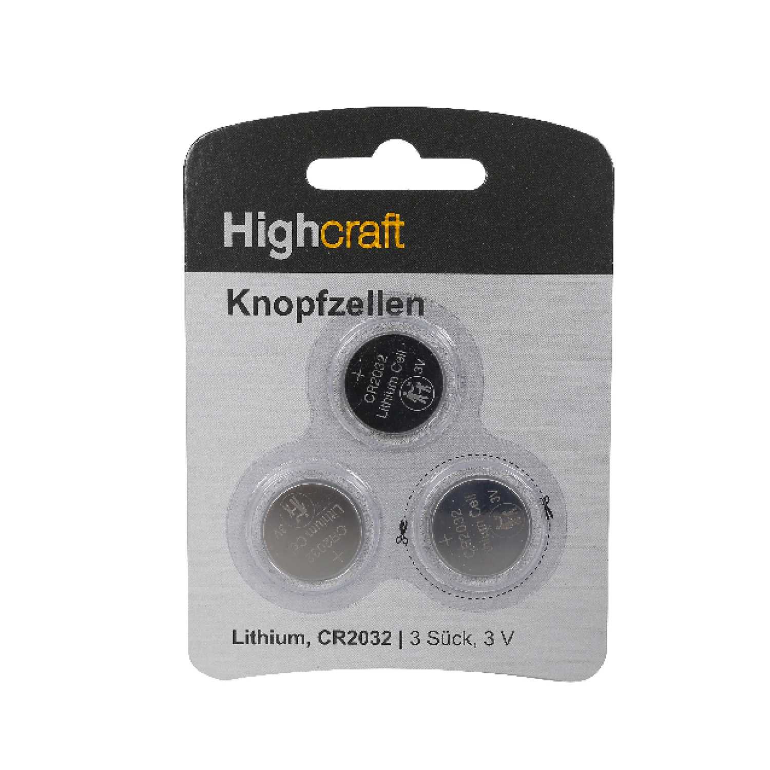 Highcraft Batterie Lithium CR2032 3er
