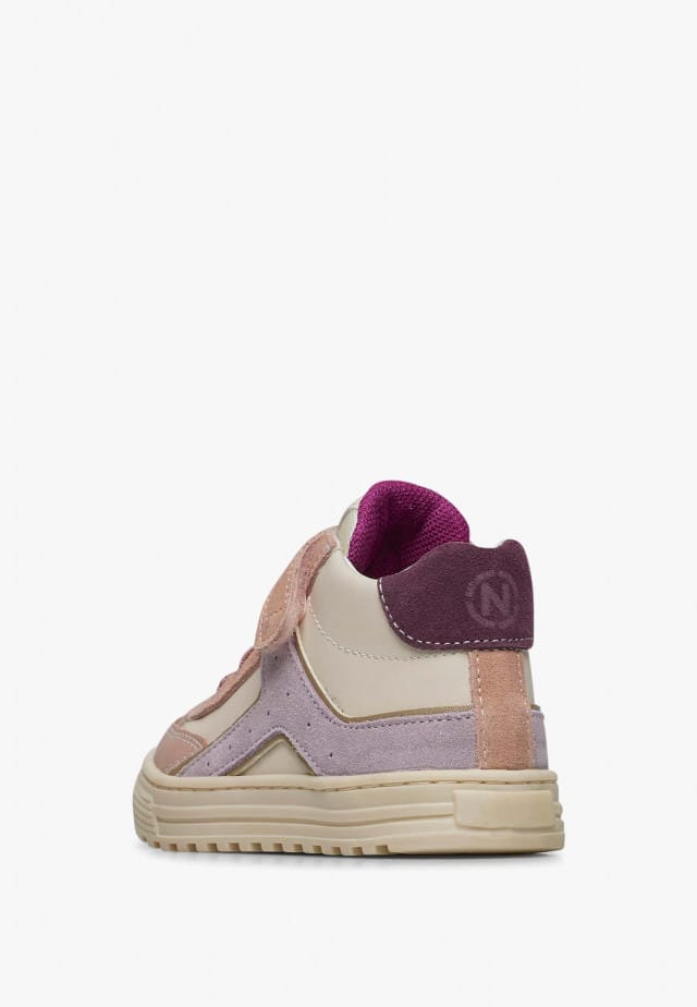 NATURINO BAOB VL.Sneakers aus Leder und Veloursleder, Cremeweiß-Rosa
