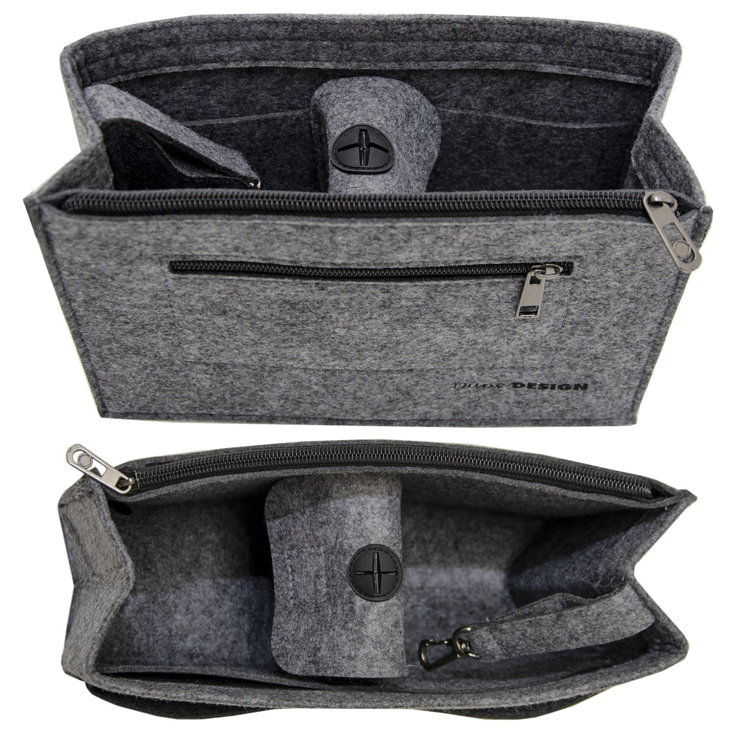 Handtaschen Organizer 27x10x16cm M Filz Tasche Innentasche Taschen Einsatz Grau