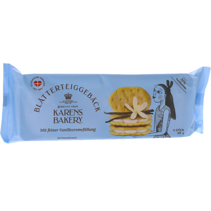 Blätterteiggebäck Vanillecremefüllung, 107g von Karens Bakery