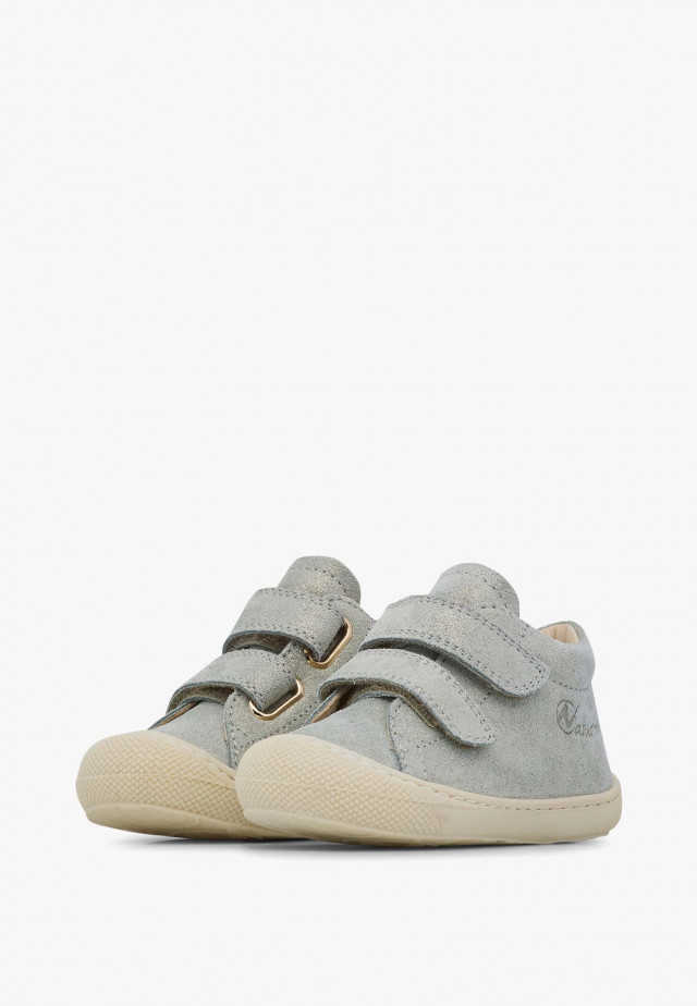 NATURINO COCOON VLLauflernschuhe aus glitzerndem Veloursleder, Salbei