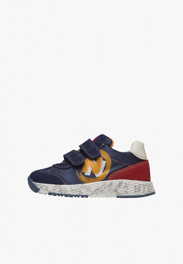 NATURINO JESKO 2 VL.Sneakers aus Veloursleder und technischem Gewebe, Marineblau-Rot