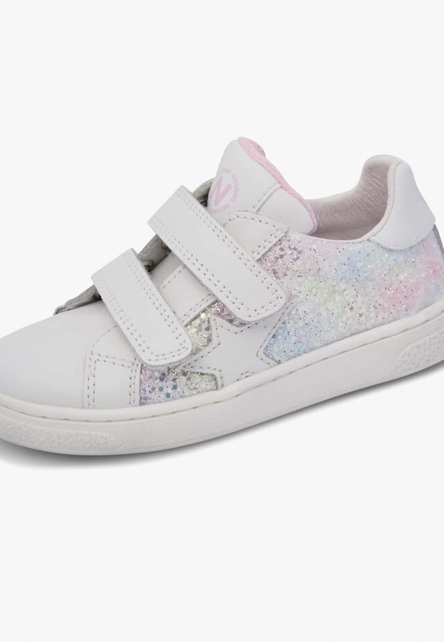 NATURINO PINN VL.Sneakers aus Leder und Glitter, Weiß