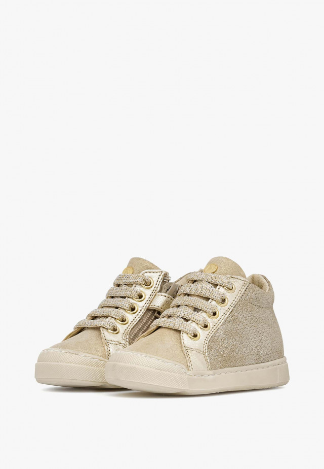 NATURINO DORD ZIPSneakers aus Leder und Veloursleder, Platin