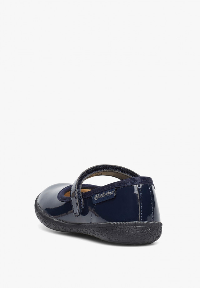 NATURINO PAVIABallerinas mit Riemchen aus Lackleder, Blau