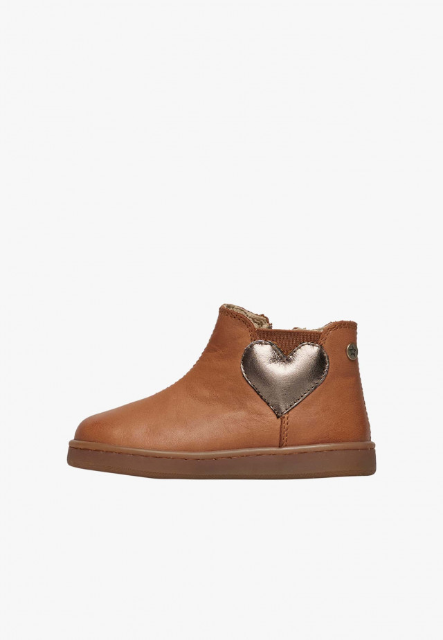 NATURINO GLARNY HIGH 2Stiefeletten aus Leder, Cognac