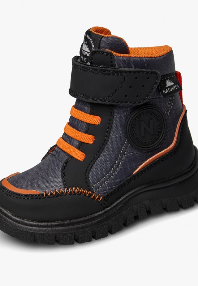 NATURINO DREZZ WP.Stiefel aus Leder und technischem Gewebe, Schwarz-Anthrazit