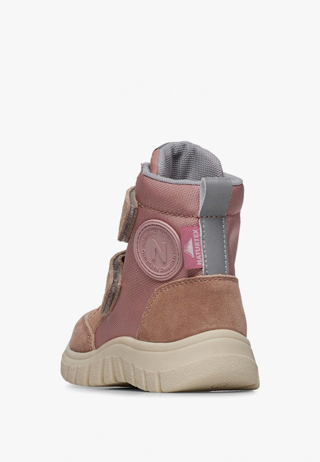 NATURINO GEMINAE 3 VL WP.Stiefel aus Veloursleder und technischem Gewebe, Rosa
