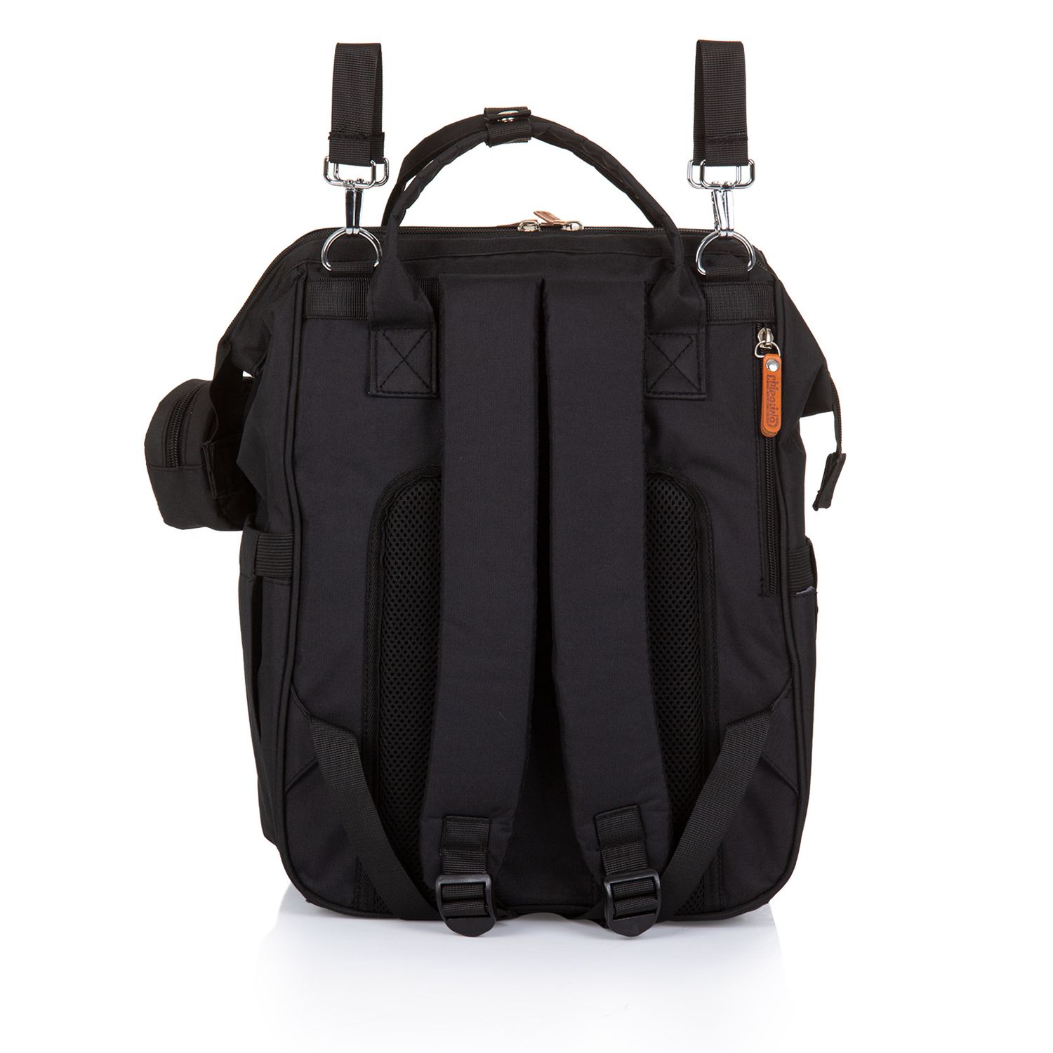 Chipolino Wickeltasche, Kinderwagen Rucksack Reißverschluss Schnullertasche schwarz