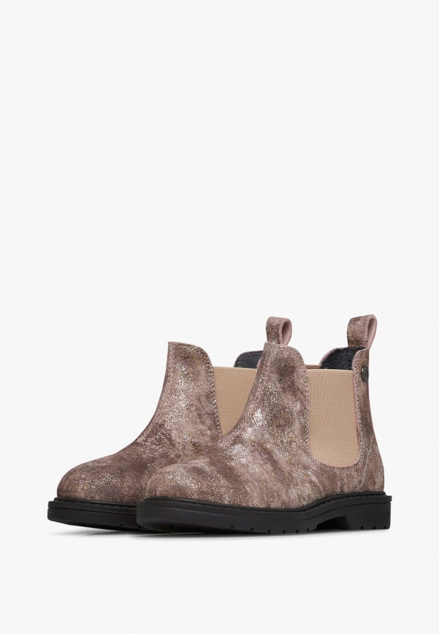 NATURINO PICCADILLYStiefeletten aus glitzerndem Veloursleder, Rosa