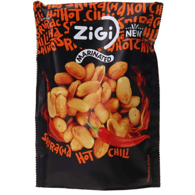 Marinierte Erdnüsse Sriracha Hot Chili, 70g von Zigi