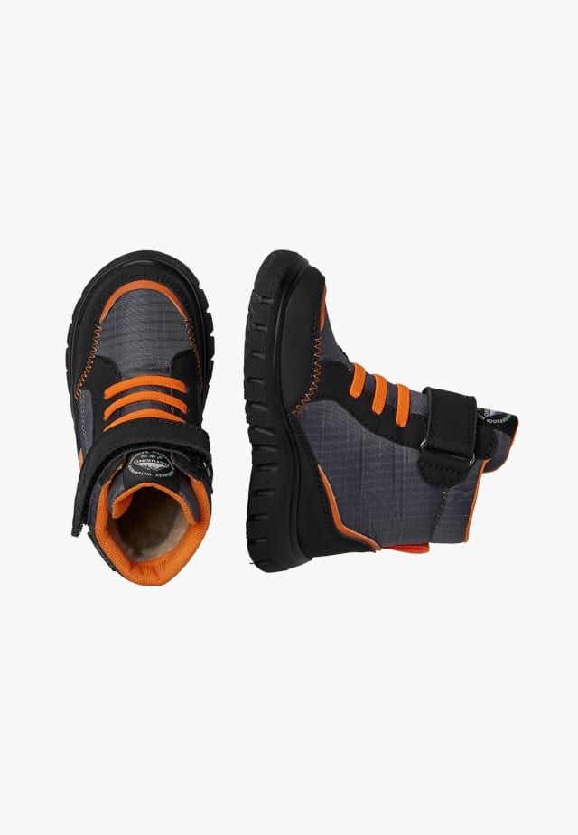 NATURINO DREZZ WP.Stiefel aus Leder und technischem Gewebe, Schwarz-Anthrazit