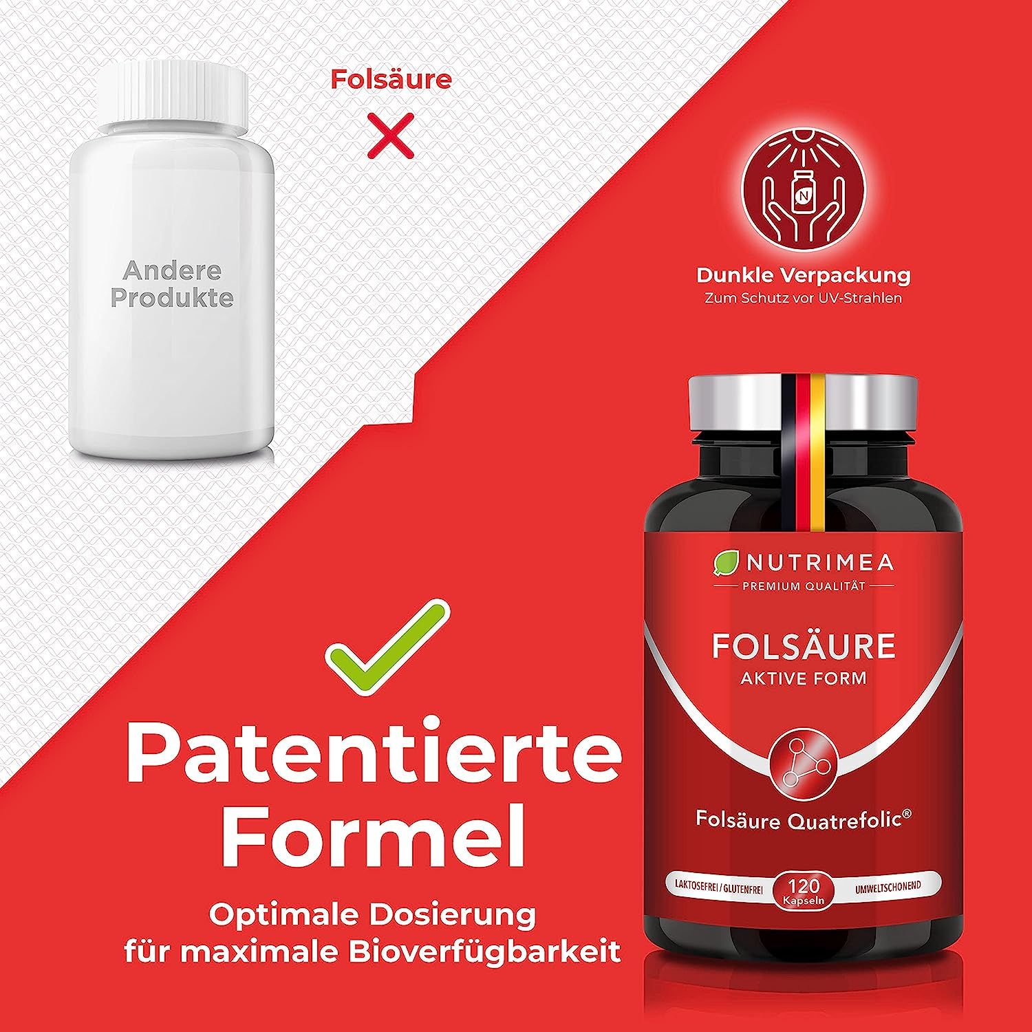 Nutrimea FOLSÄURE Vitamin B9 5-MTHF - Schwangerschaft Kinderwunsch