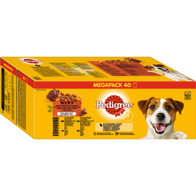 Pedigree Portionsbeutel Adult Gemischte Selektion in Gelee, 40er Pack, 40x 100g von Pedigree