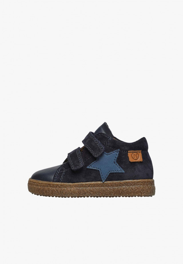 NATURINO ALBUS STAR VLSneakers aus Leder und Veloursleder mit Stern-Patch, Blau-Azurblau