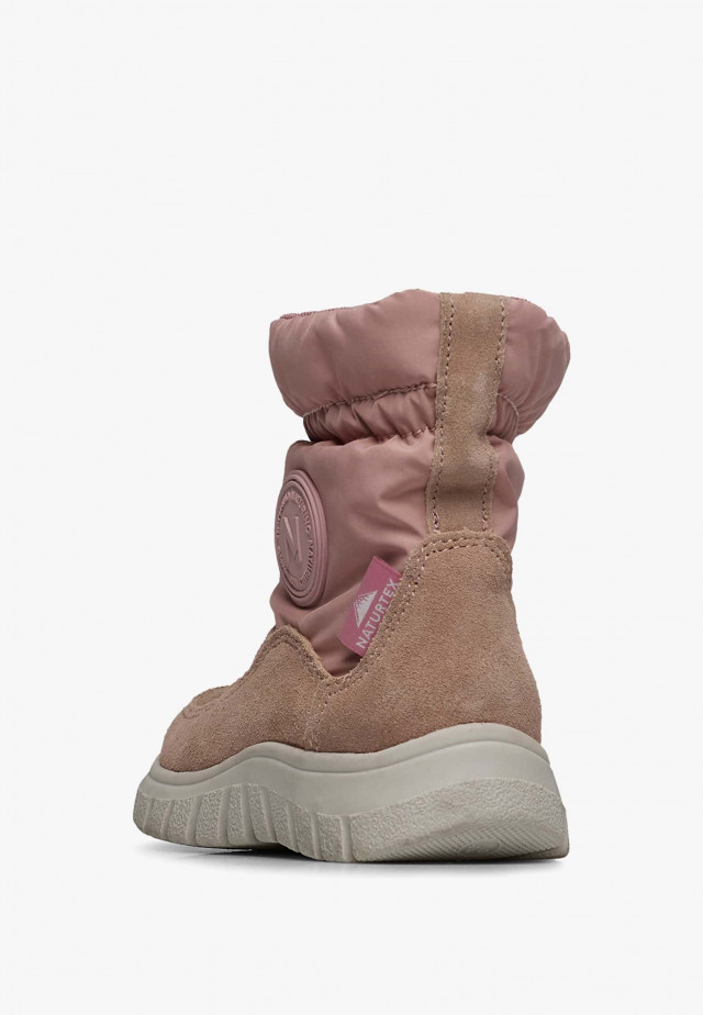 NATURINO VARNA 2 WP.Stiefel aus Veloursleder und technischem Gewebe, Puderrosa