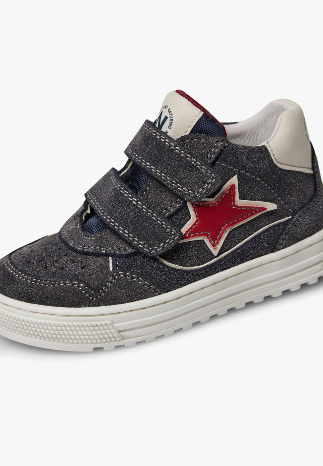 NATURINO HESS HIGH 3 VL.Knöchelschuhe aus Veloursleder, Marineblau