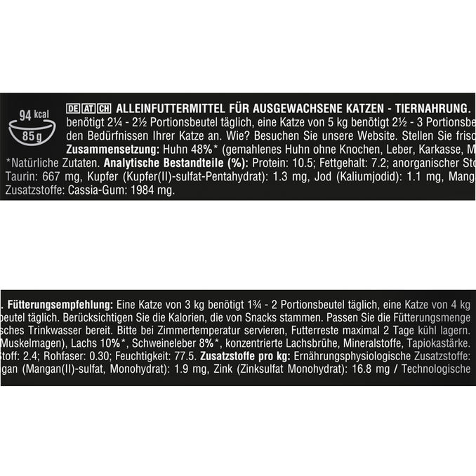 Katzenfutter Multipack Lachs & Huhn, 11er Pack, 44 x 85g von CRAVE KATZE