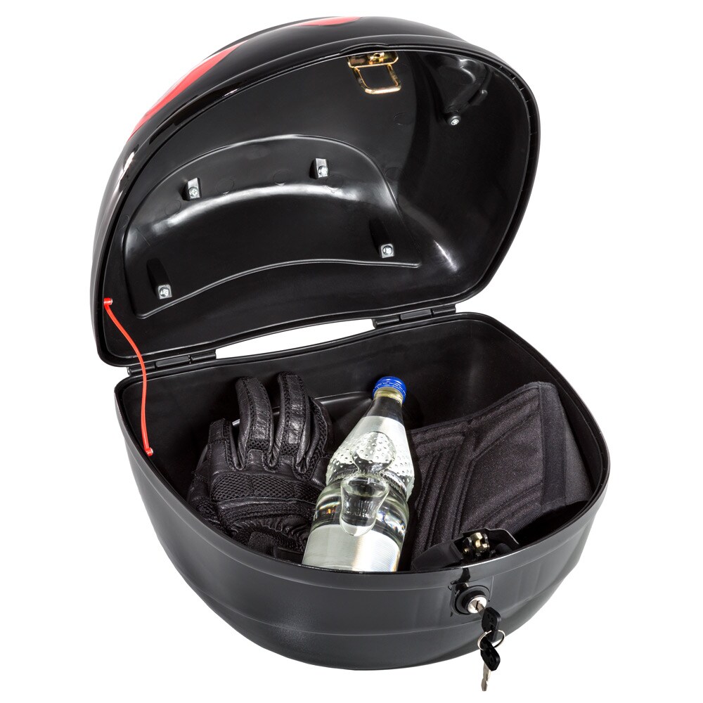 tectake® Motorradkoffer, Volumen 22 l, für Mofas, Roller, Motorräder und Quads, großer Reflektor