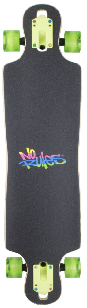 NoRules Longboard Compact ABEC 7 Neon, mit Leuchtrollen