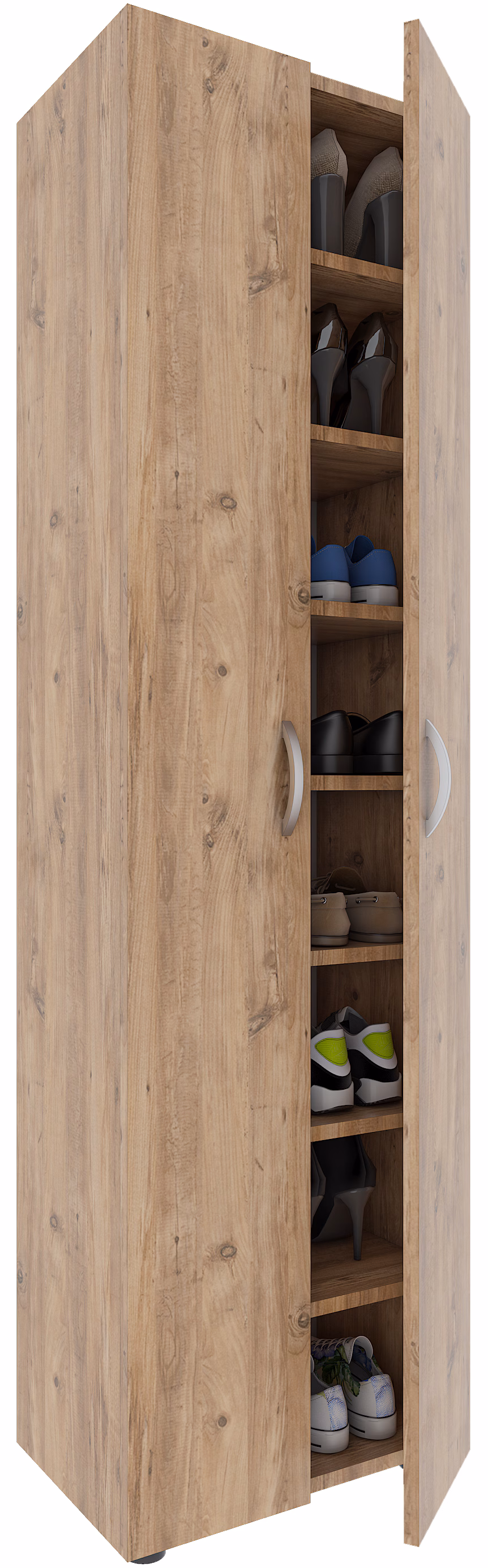 VCM XXL Holz Großer Schuhschrank Schuhkommode Schuhregal Stiefel Groß Ulas 8 Fächer