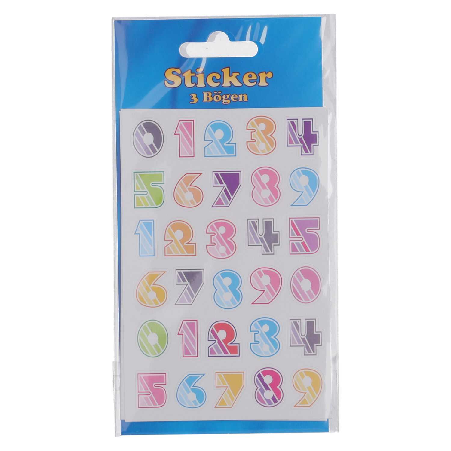 Sticker 3er Zahlen & Buchstaben