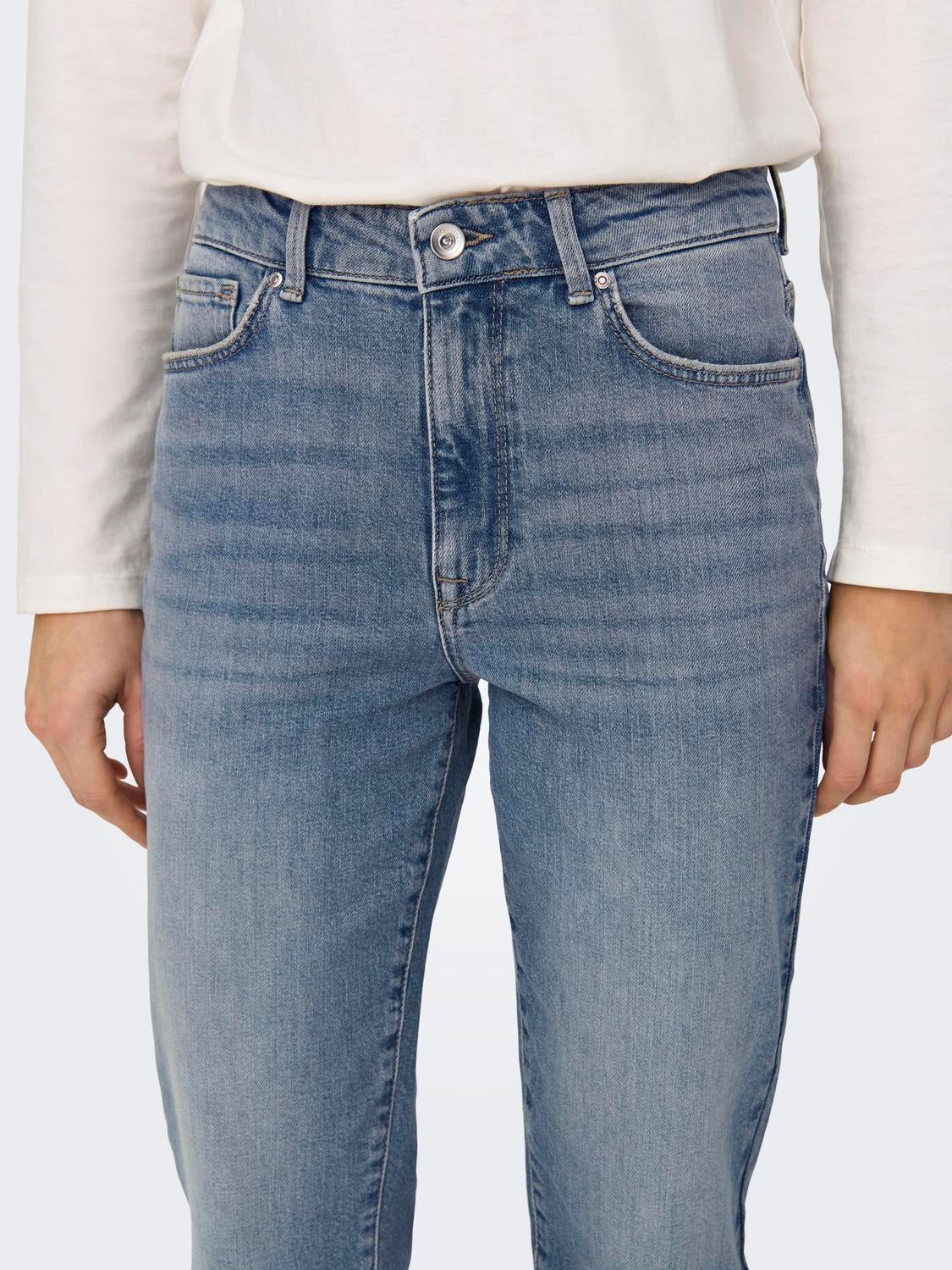 ONLEMILY Hohe Taille Gerade geschnitten Jeans Special Blue Grey Denim