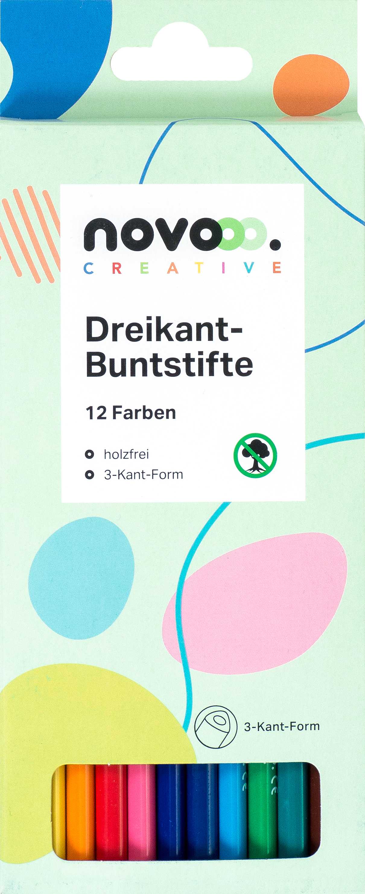 novooo Buntstifte 12er dreikant