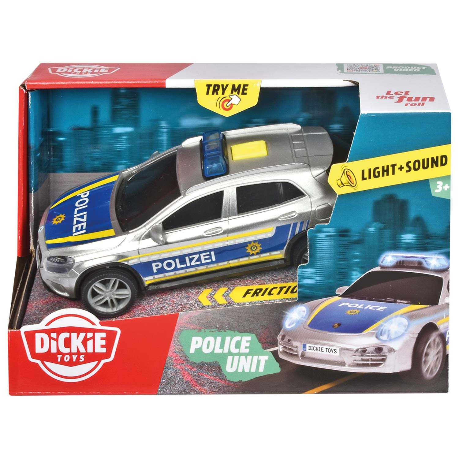Dickie Toys Auto Police Unit 15 cm Maßstab 1:32 3fach
